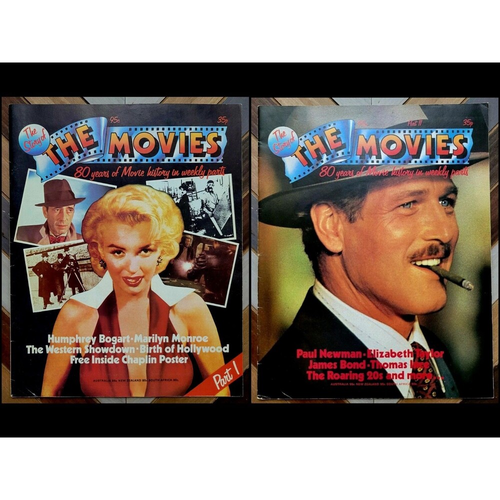 Story of The Movies: Part 1 & 2 UK 1974 Films, Stars + Motion Picture Mag Poster